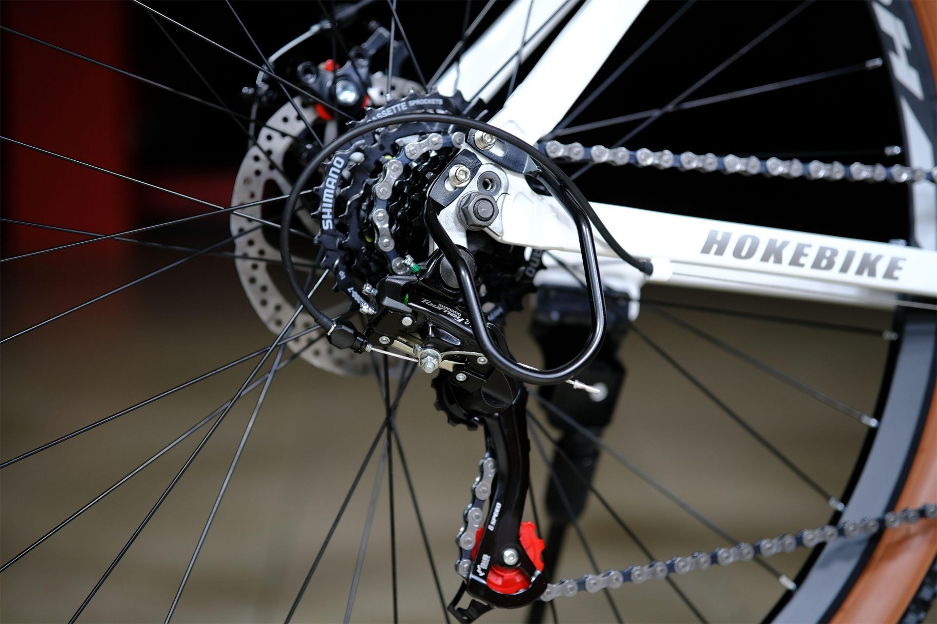 Задний переключатель Shimano Tourney TZ500 оригинал HOKE ONE WAY 29 белый-серый 21