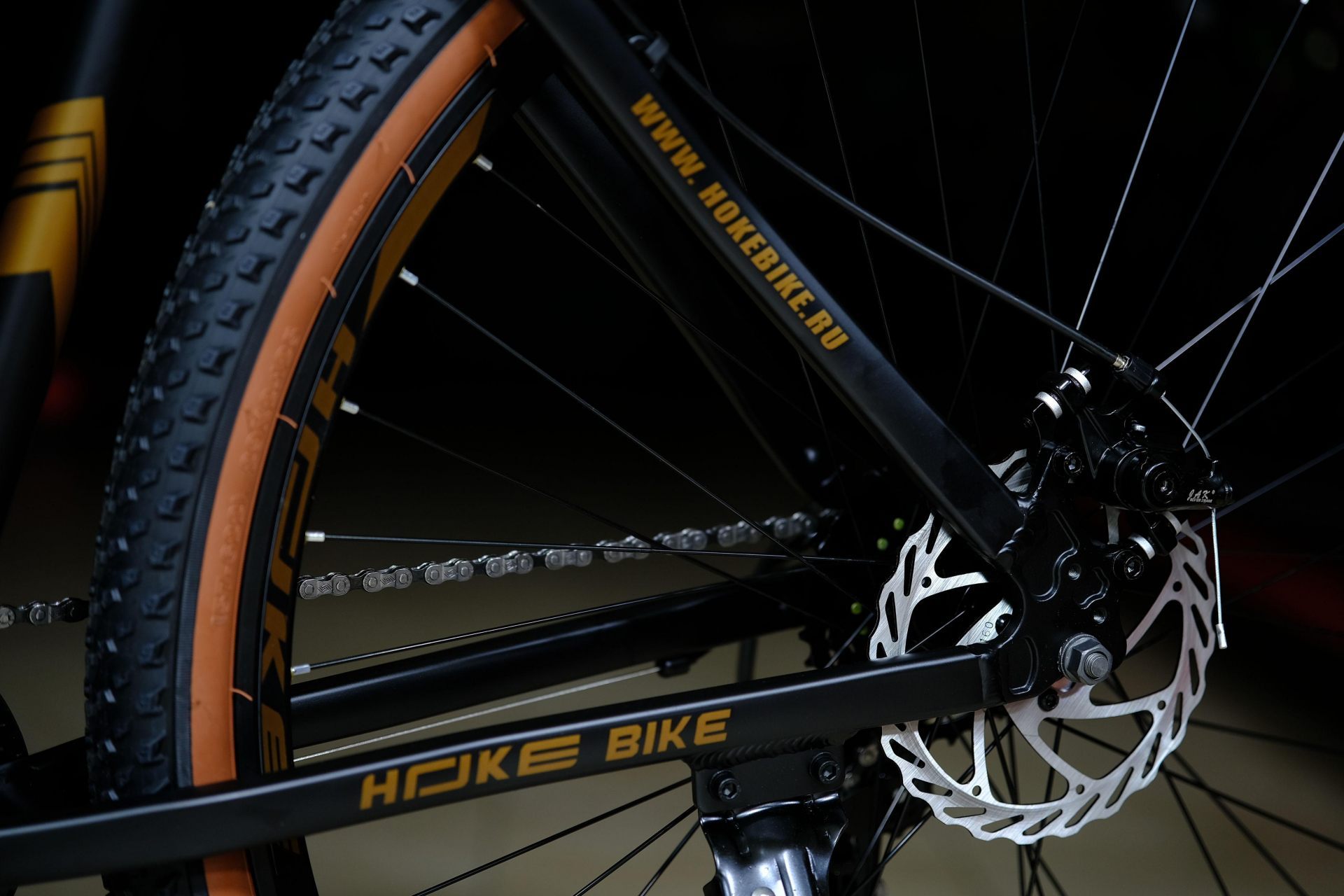 Тормоз дисковый механический JAK HOKE ONE MAX 29 матовый чёрный-коричневый 19