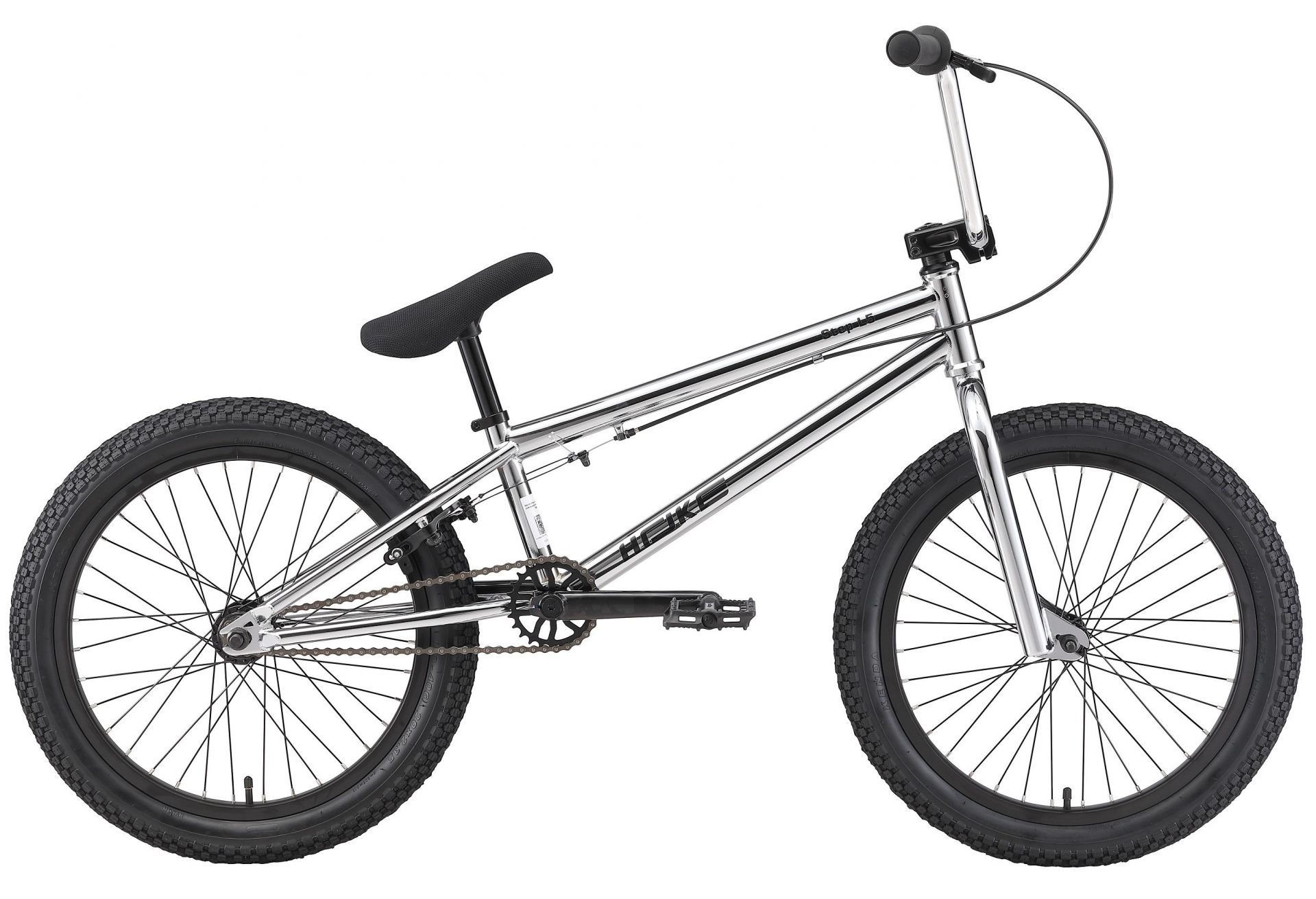 HOKE BMX Step L5 глянцевый серебристый Стальная рама, Тормоза U-Brake задний  V-Brake передний, втулки на промподшипниках