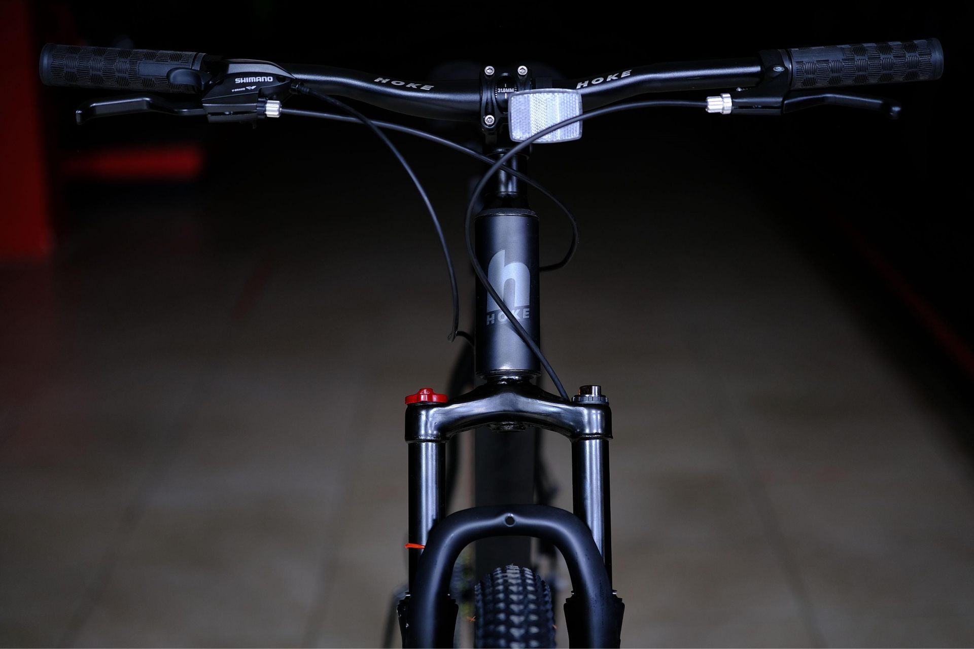 Вилка амортизационная пружинная 100 mm с функцией регулировки и блокировки хода (механическая блокировка)
 HOKE ONE WAY 29 матовый чёрный 19